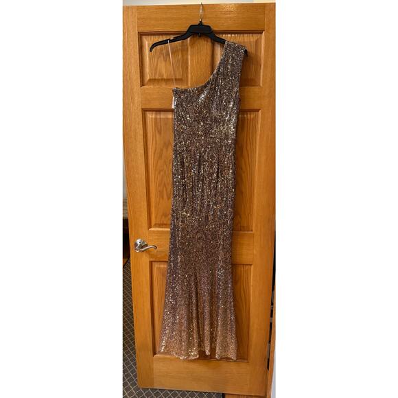 Dress the Population Bronze Sequin One-Shoulder Gown - Small (New) - Picture 6 of 6